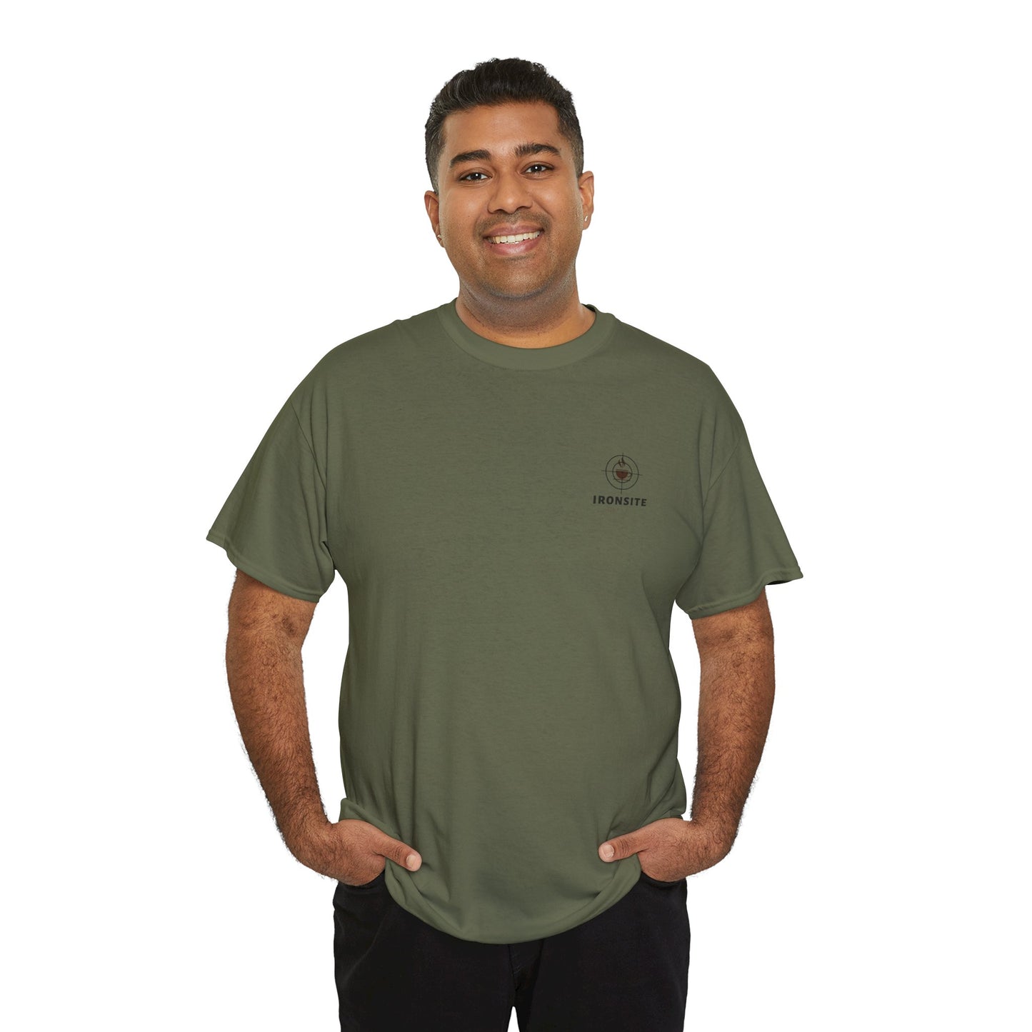 Unisex Heavy Cotton Tee with Ironsite Coffee Design | Casual Comfort, Gift for Coffee Lovers, Everyday Style, Perfect for Any Occasion