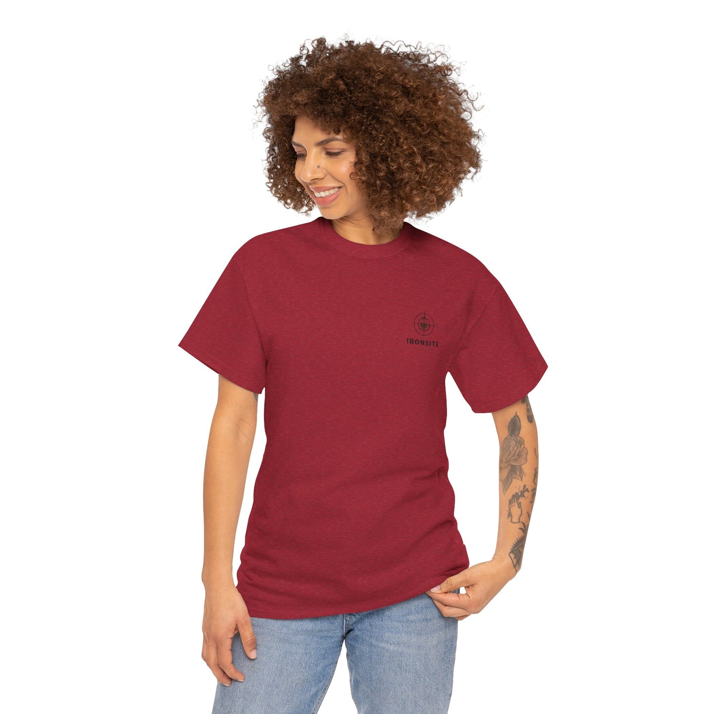 Unisex Heavy Cotton Tee with Ironsite Coffee Design | Casual Comfort, Gift for Coffee Lovers, Everyday Style, Perfect for Any Occasion