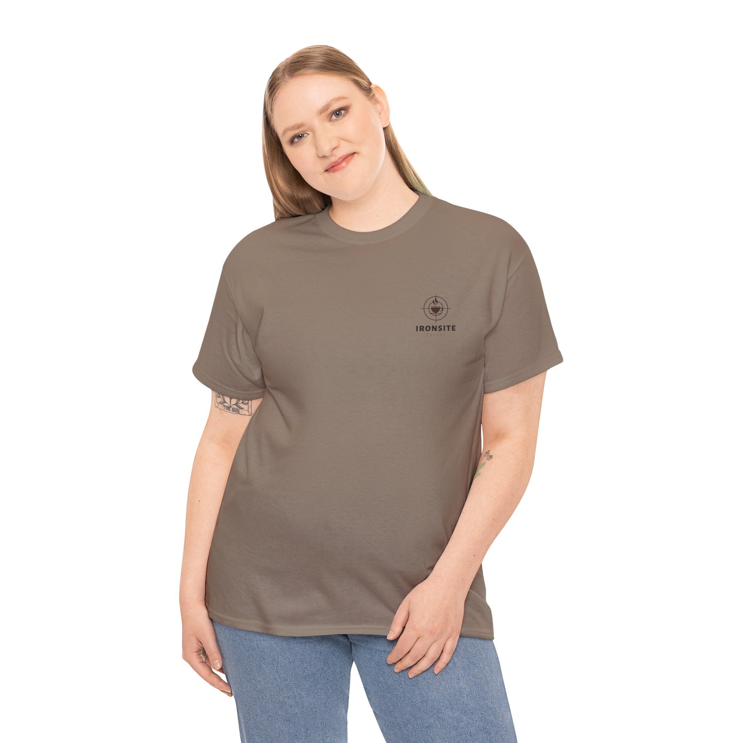 Unisex Heavy Cotton Tee with Ironsite Coffee Design | Casual Comfort, Gift for Coffee Lovers, Everyday Style, Perfect for Any Occasion
