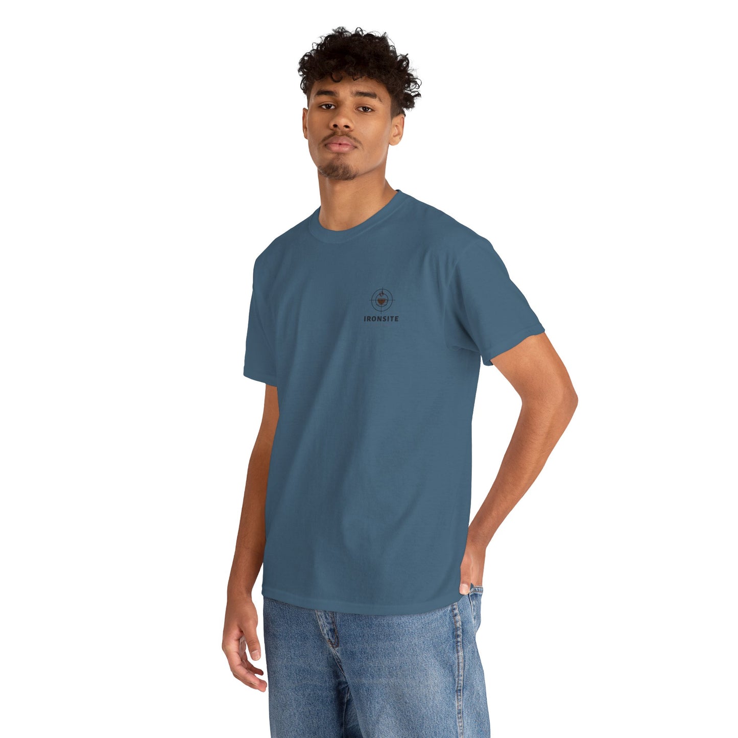 Unisex Heavy Cotton Tee with Ironsite Coffee Design | Casual Comfort, Gift for Coffee Lovers, Everyday Style, Perfect for Any Occasion