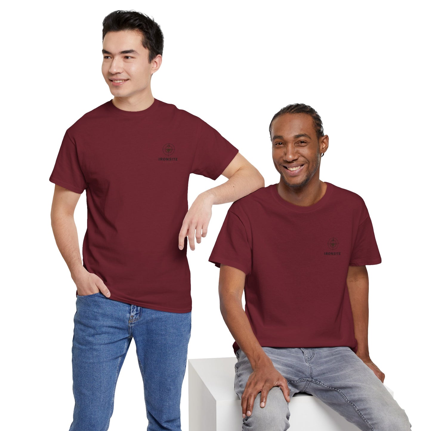 Unisex Heavy Cotton Tee with Ironsite Coffee Design | Casual Comfort, Gift for Coffee Lovers, Everyday Style, Perfect for Any Occasion