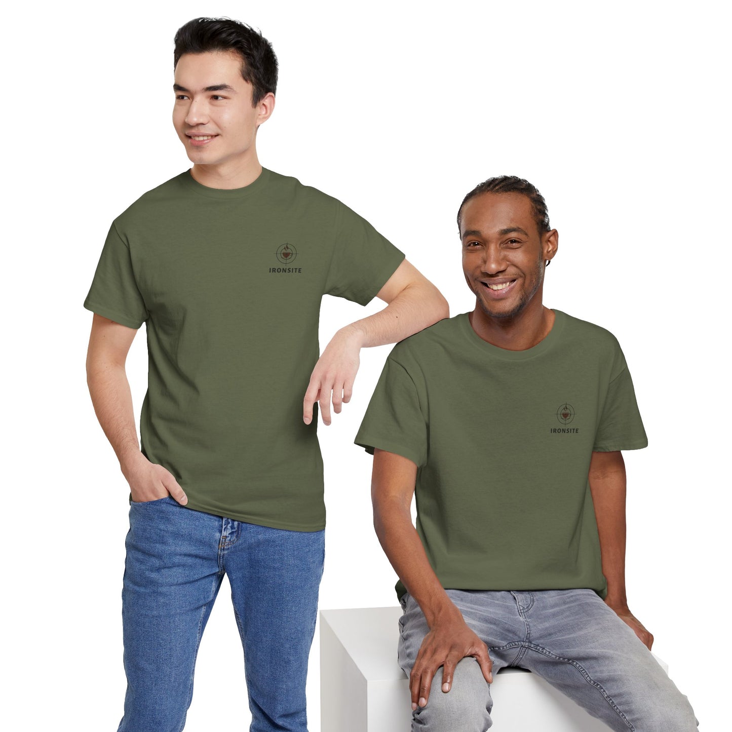 Unisex Heavy Cotton Tee with Ironsite Coffee Design | Casual Comfort, Gift for Coffee Lovers, Everyday Style, Perfect for Any Occasion