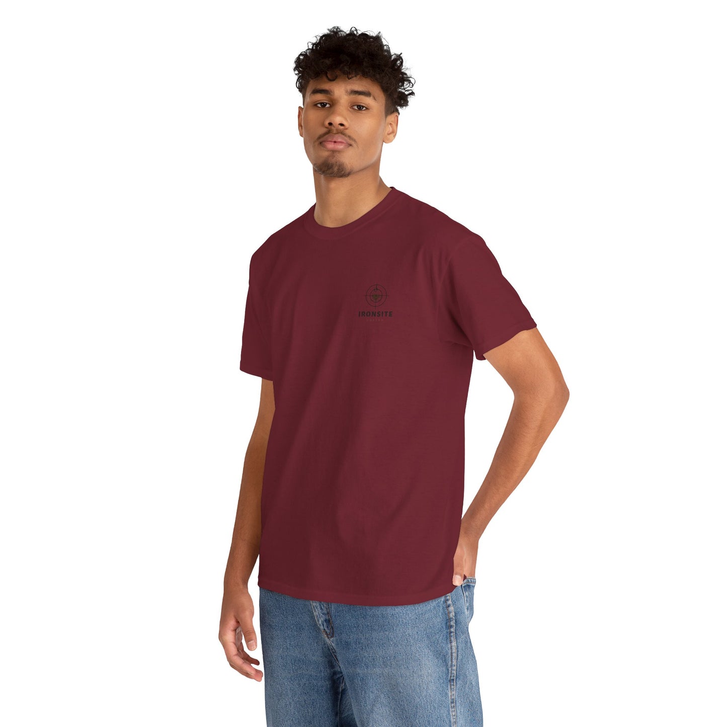 Unisex Heavy Cotton Tee with Ironsite Coffee Design | Casual Comfort, Gift for Coffee Lovers, Everyday Style, Perfect for Any Occasion