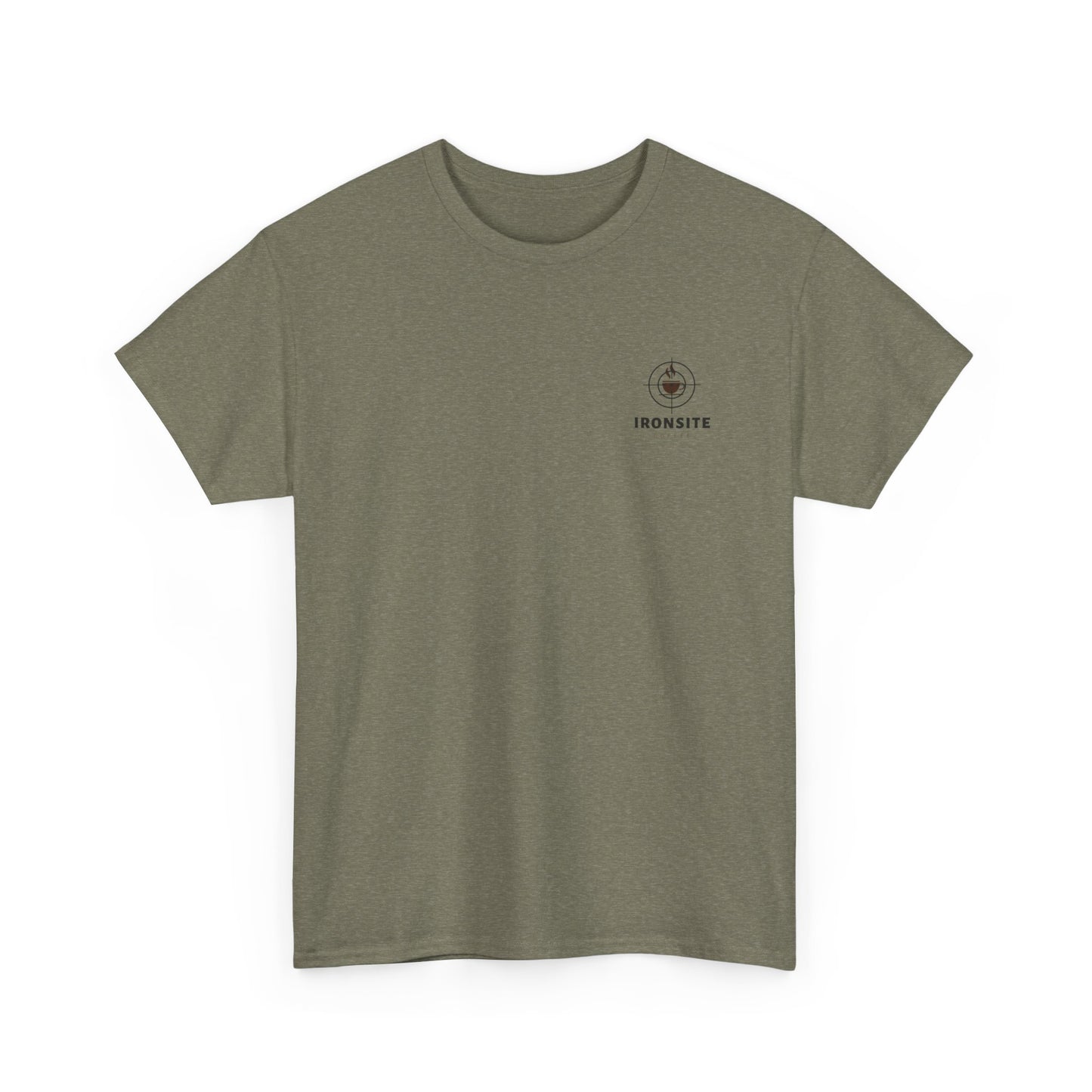Unisex Heavy Cotton Tee with Ironsite Coffee Design | Casual Comfort, Gift for Coffee Lovers, Everyday Style, Perfect for Any Occasion