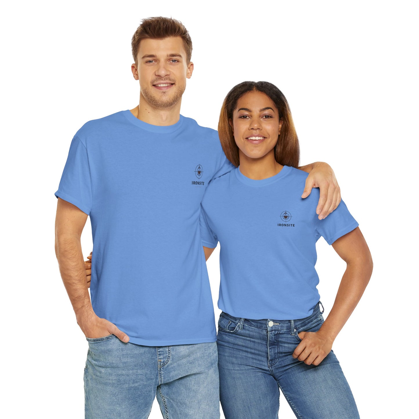 Unisex Heavy Cotton Tee with Ironsite Coffee Design | Casual Comfort, Gift for Coffee Lovers, Everyday Style, Perfect for Any Occasion
