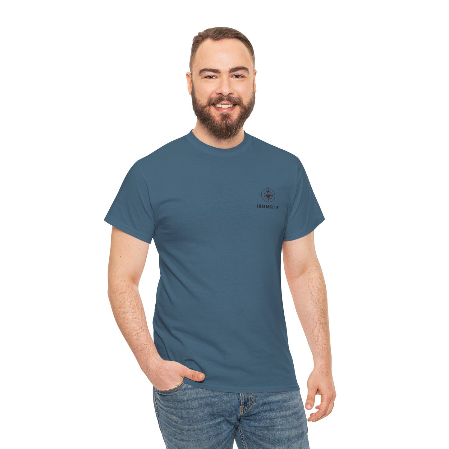 Unisex Heavy Cotton Tee with Ironsite Coffee Design | Casual Comfort, Gift for Coffee Lovers, Everyday Style, Perfect for Any Occasion