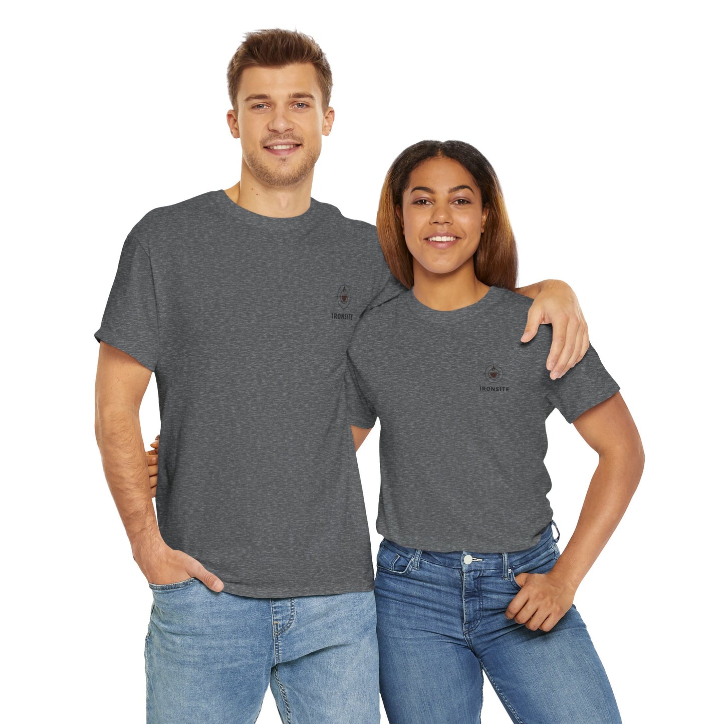 Unisex Heavy Cotton Tee with Ironsite Coffee Design | Casual Comfort, Gift for Coffee Lovers, Everyday Style, Perfect for Any Occasion