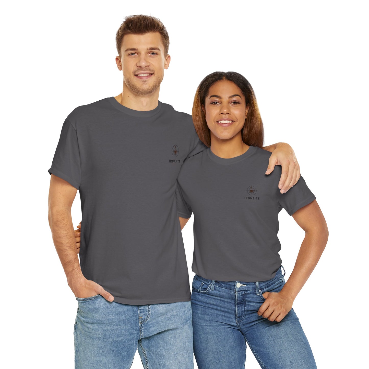 Unisex Heavy Cotton Tee with Ironsite Coffee Design | Casual Comfort, Gift for Coffee Lovers, Everyday Style, Perfect for Any Occasion