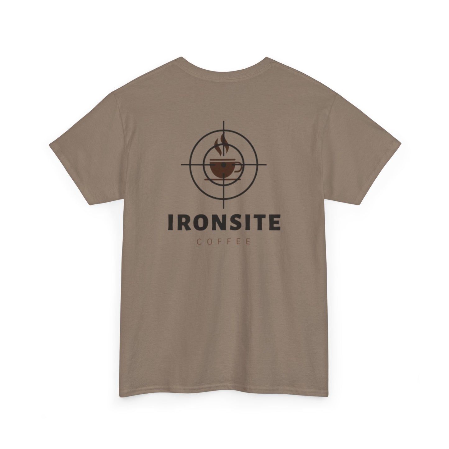 Unisex Heavy Cotton Tee with Ironsite Coffee Design | Casual Comfort, Gift for Coffee Lovers, Everyday Style, Perfect for Any Occasion