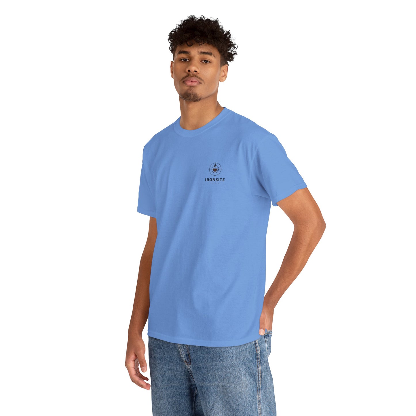 Unisex Heavy Cotton Tee with Ironsite Coffee Design | Casual Comfort, Gift for Coffee Lovers, Everyday Style, Perfect for Any Occasion
