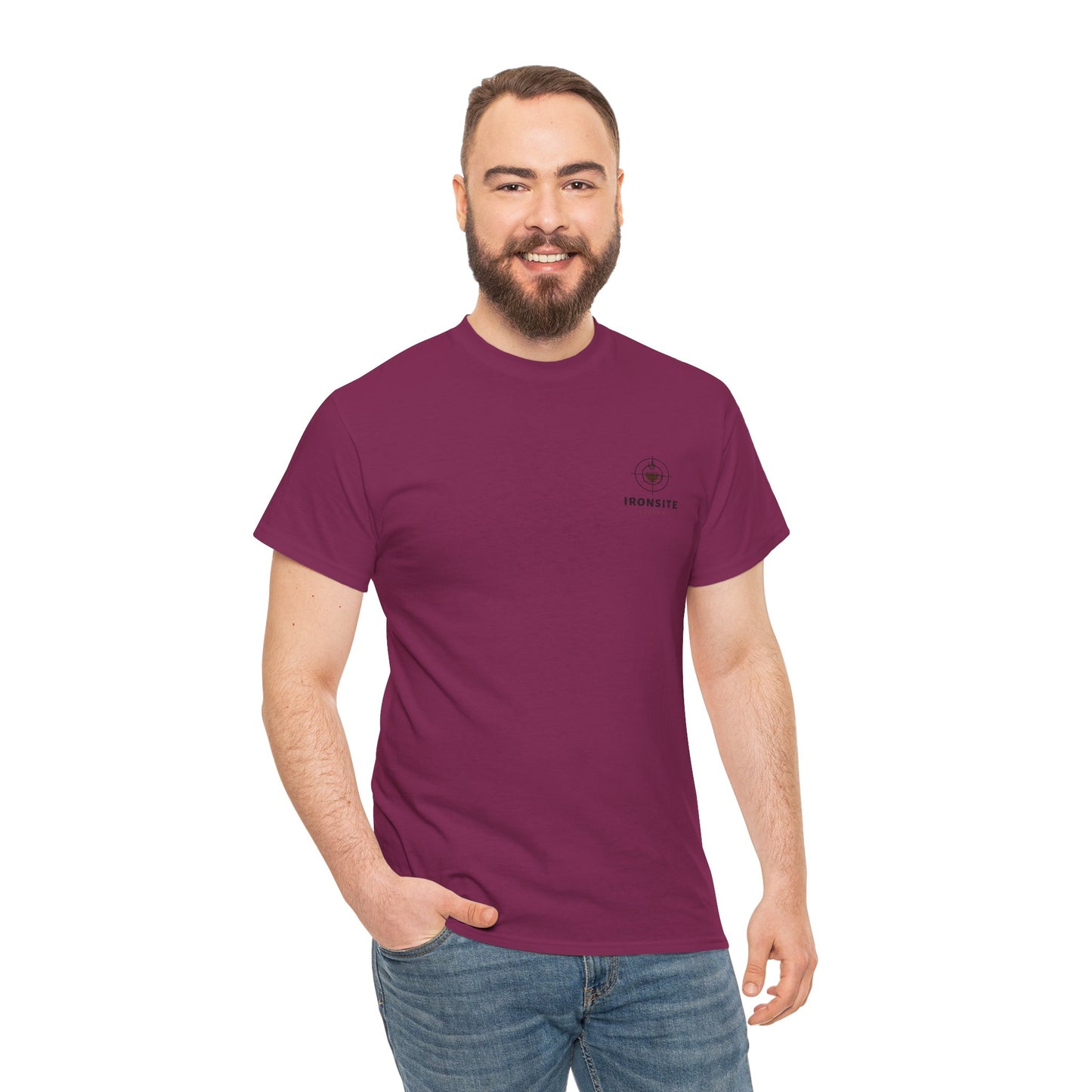 Unisex Heavy Cotton Tee with Ironsite Coffee Design | Casual Comfort, Gift for Coffee Lovers, Everyday Style, Perfect for Any Occasion