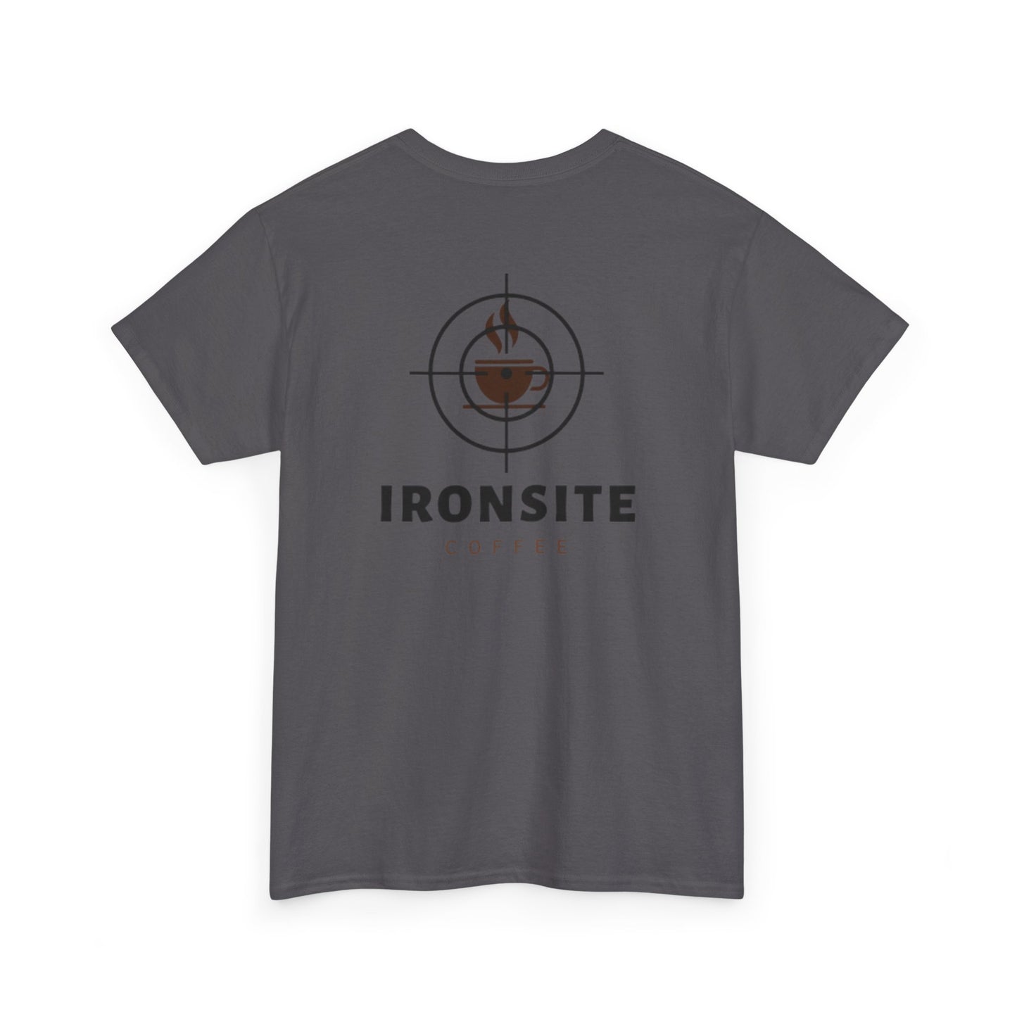Unisex Heavy Cotton Tee with Ironsite Coffee Design | Casual Comfort, Gift for Coffee Lovers, Everyday Style, Perfect for Any Occasion