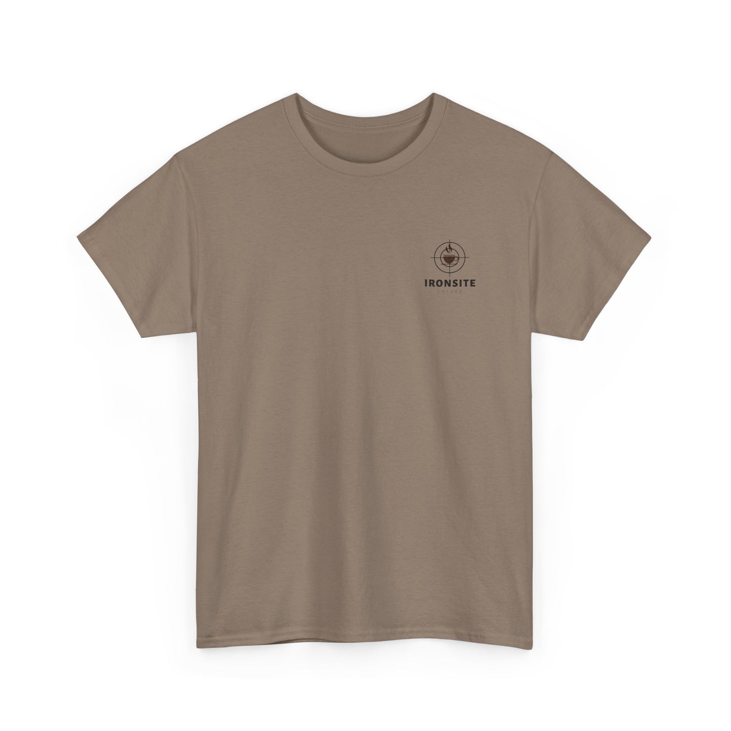 Unisex Heavy Cotton Tee with Ironsite Coffee Design | Casual Comfort, Gift for Coffee Lovers, Everyday Style, Perfect for Any Occasion