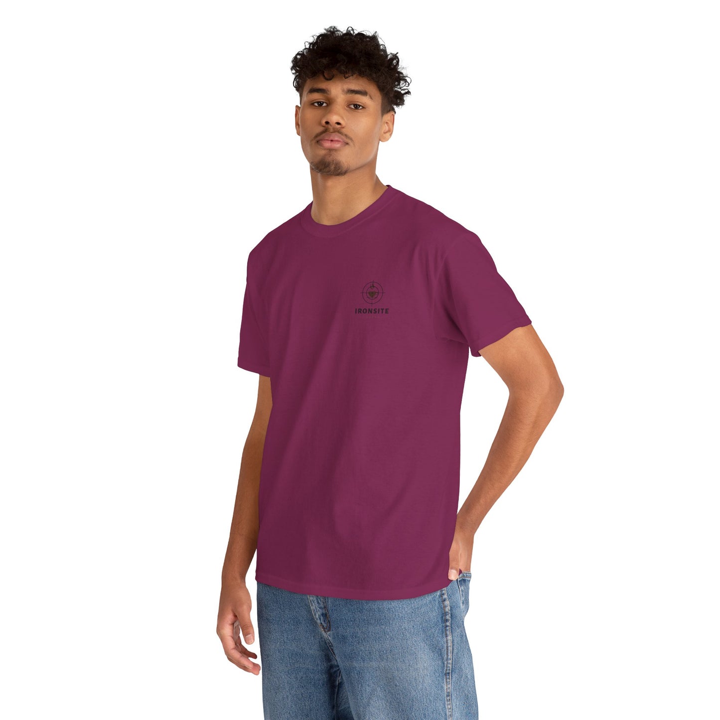 Unisex Heavy Cotton Tee with Ironsite Coffee Design | Casual Comfort, Gift for Coffee Lovers, Everyday Style, Perfect for Any Occasion