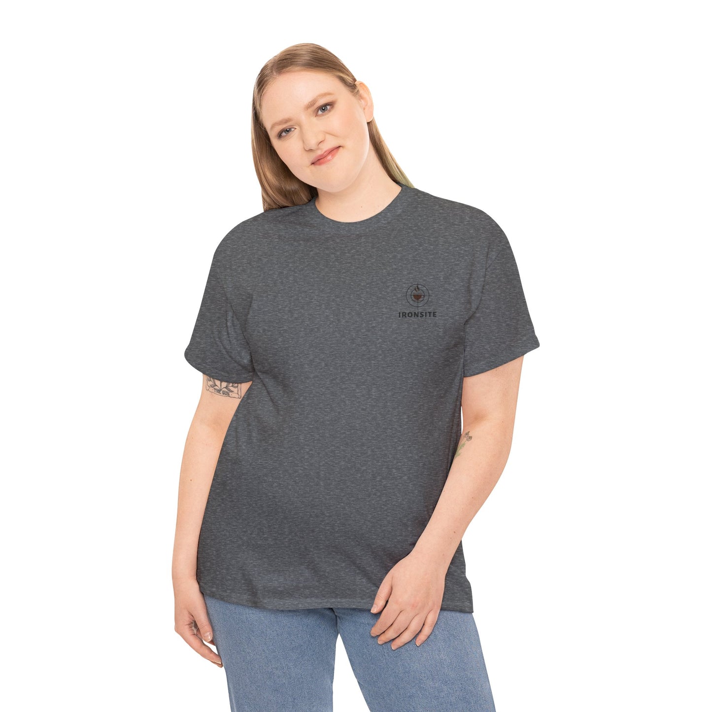 Unisex Heavy Cotton Tee with Ironsite Coffee Design | Casual Comfort, Gift for Coffee Lovers, Everyday Style, Perfect for Any Occasion