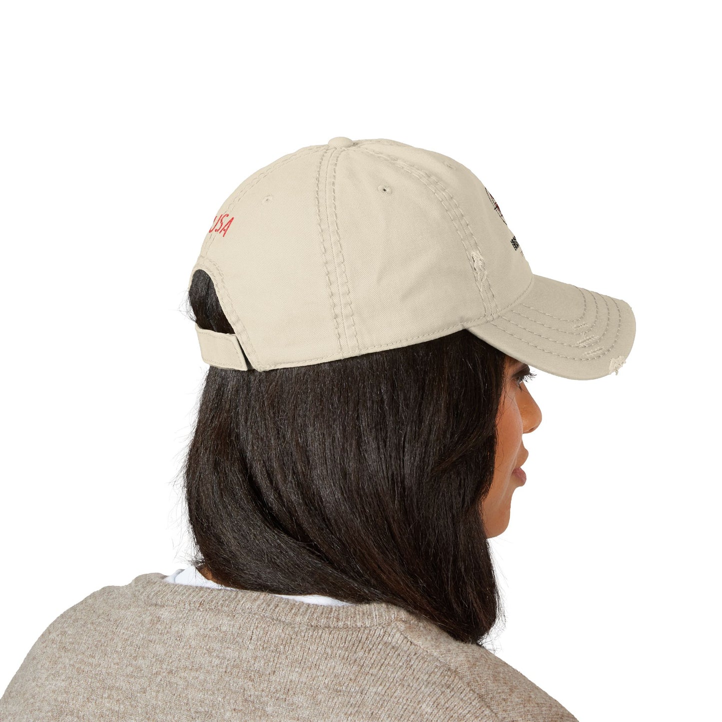 Distressed Dad Hat | Casual Style, Perfect Gift for Dads, Embroidered Hat, Summer Accessory, USA Pride, Vintage Look