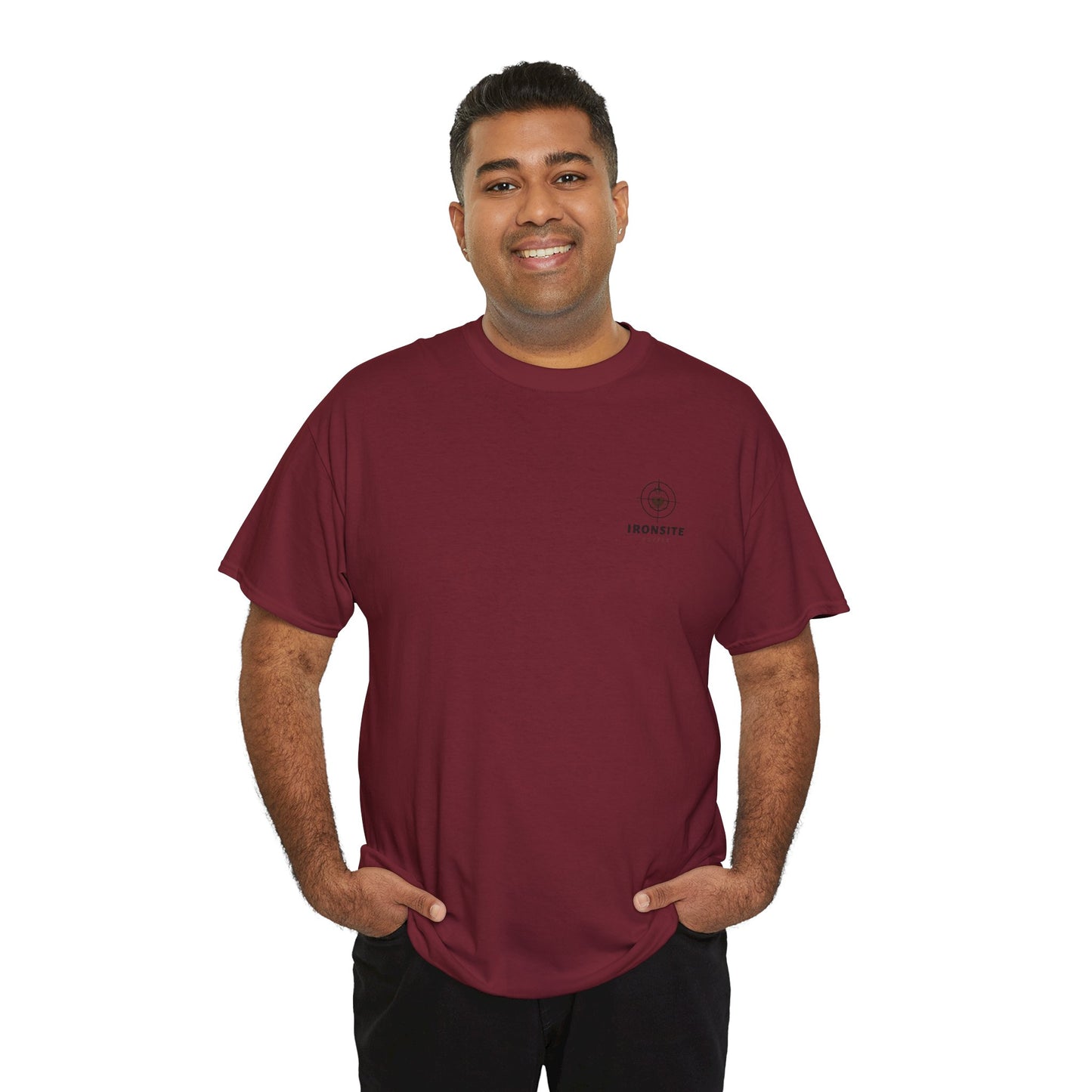Unisex Heavy Cotton Tee with Ironsite Coffee Design | Casual Comfort, Gift for Coffee Lovers, Everyday Style, Perfect for Any Occasion