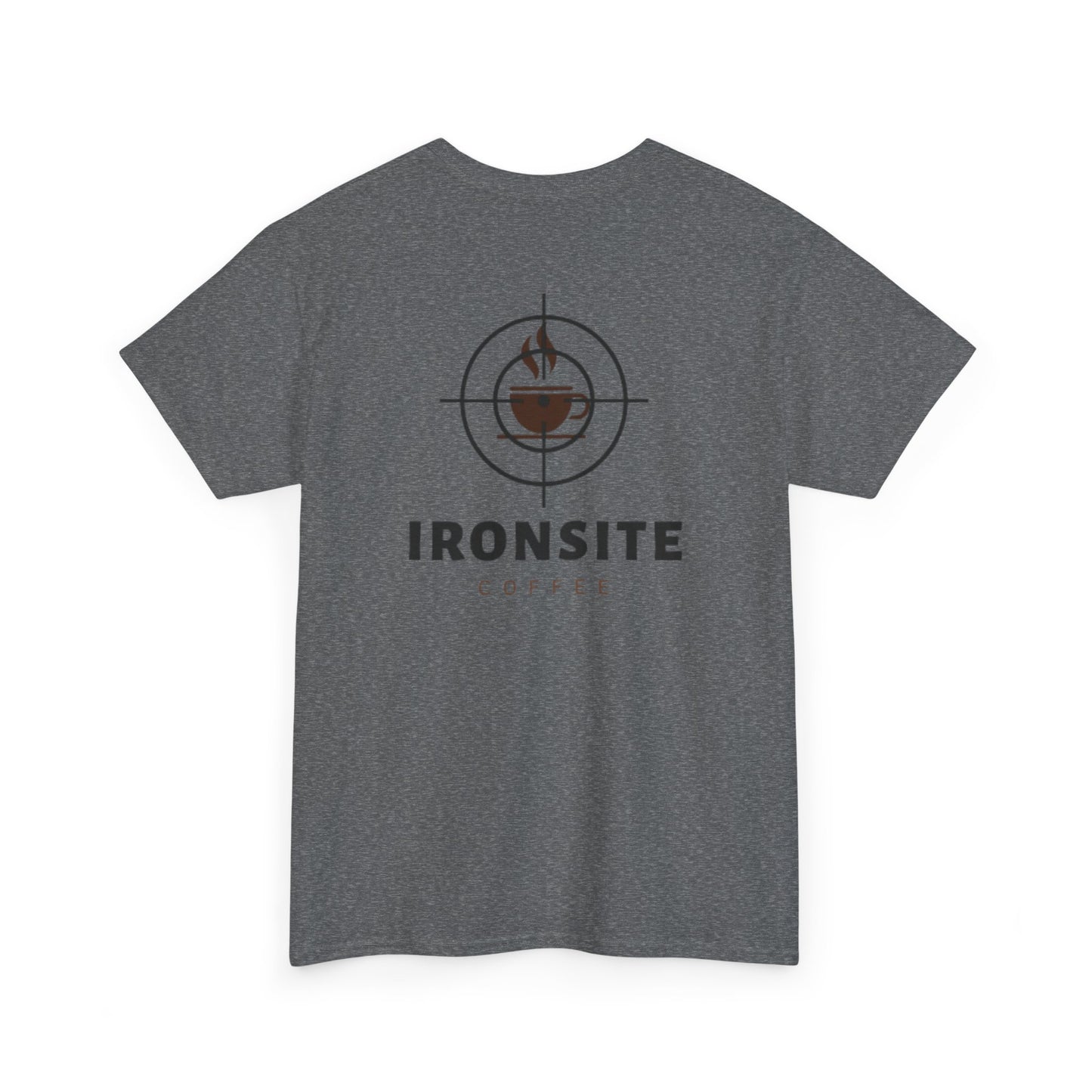 Unisex Heavy Cotton Tee with Ironsite Coffee Design | Casual Comfort, Gift for Coffee Lovers, Everyday Style, Perfect for Any Occasion