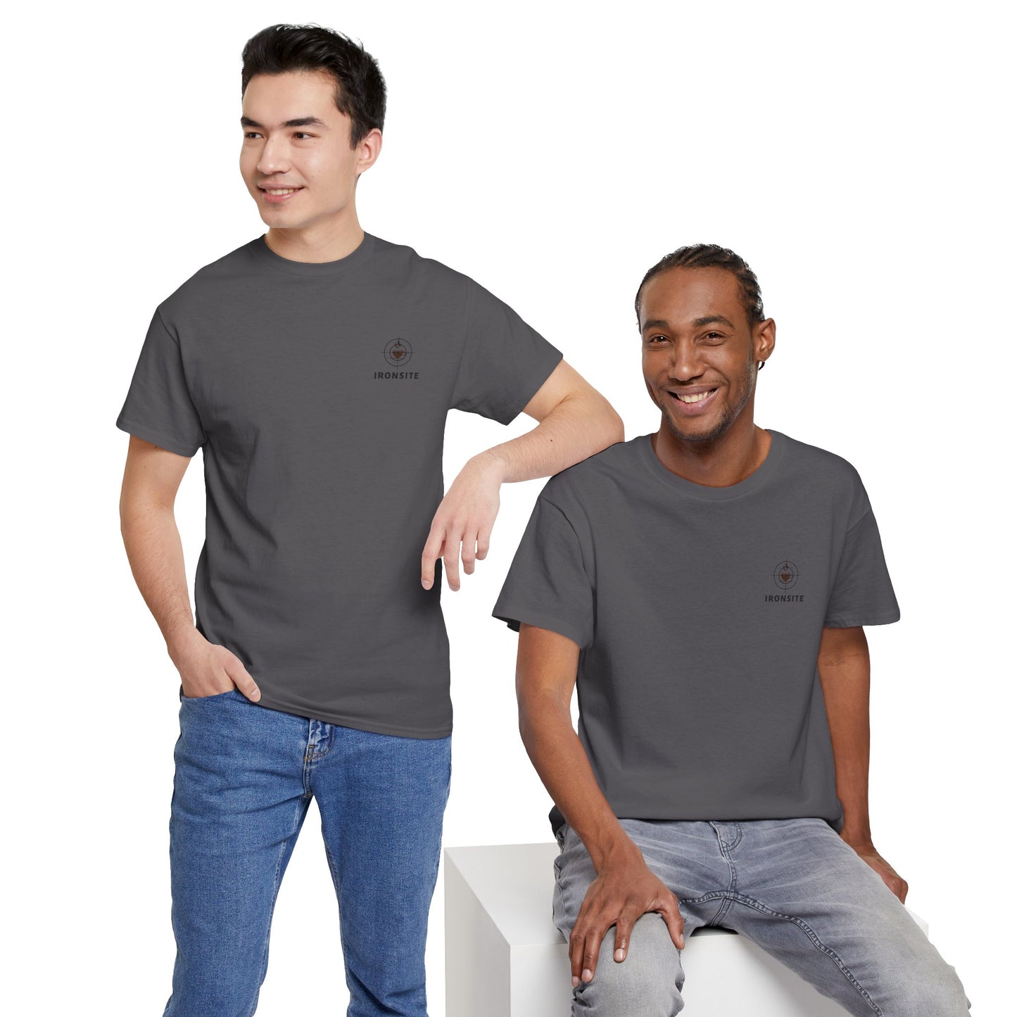 Unisex Heavy Cotton Tee with Ironsite Coffee Design | Casual Comfort, Gift for Coffee Lovers, Everyday Style, Perfect for Any Occasion