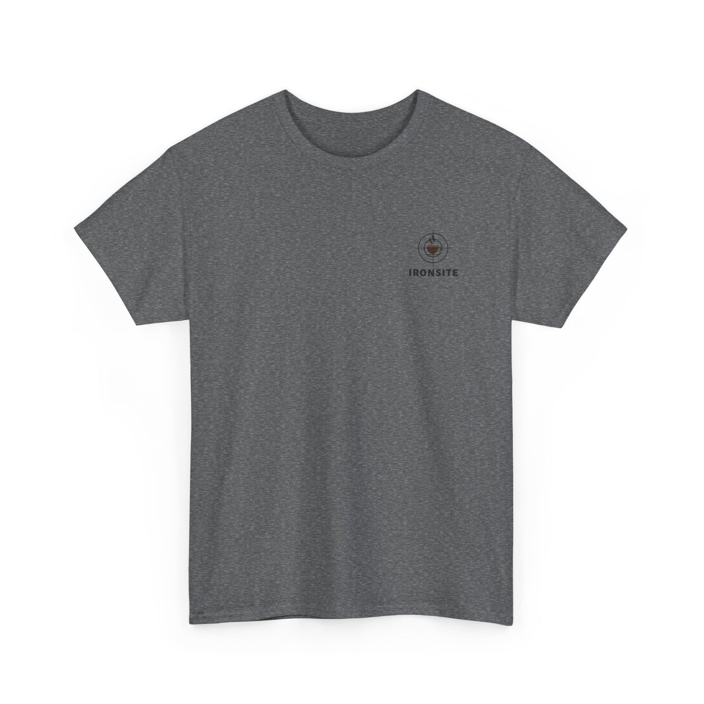 Unisex Heavy Cotton Tee with Ironsite Coffee Design | Casual Comfort, Gift for Coffee Lovers, Everyday Style, Perfect for Any Occasion
