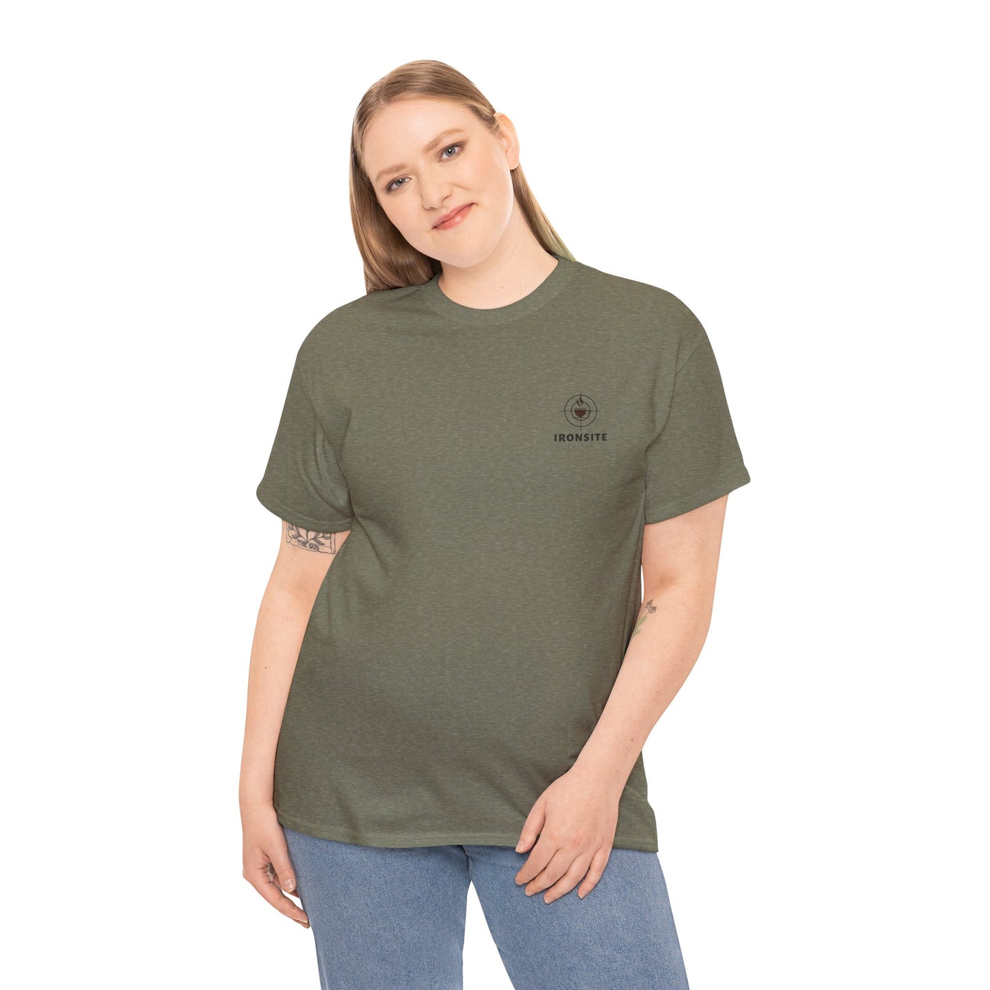 Unisex Heavy Cotton Tee with Ironsite Coffee Design | Casual Comfort, Gift for Coffee Lovers, Everyday Style, Perfect for Any Occasion