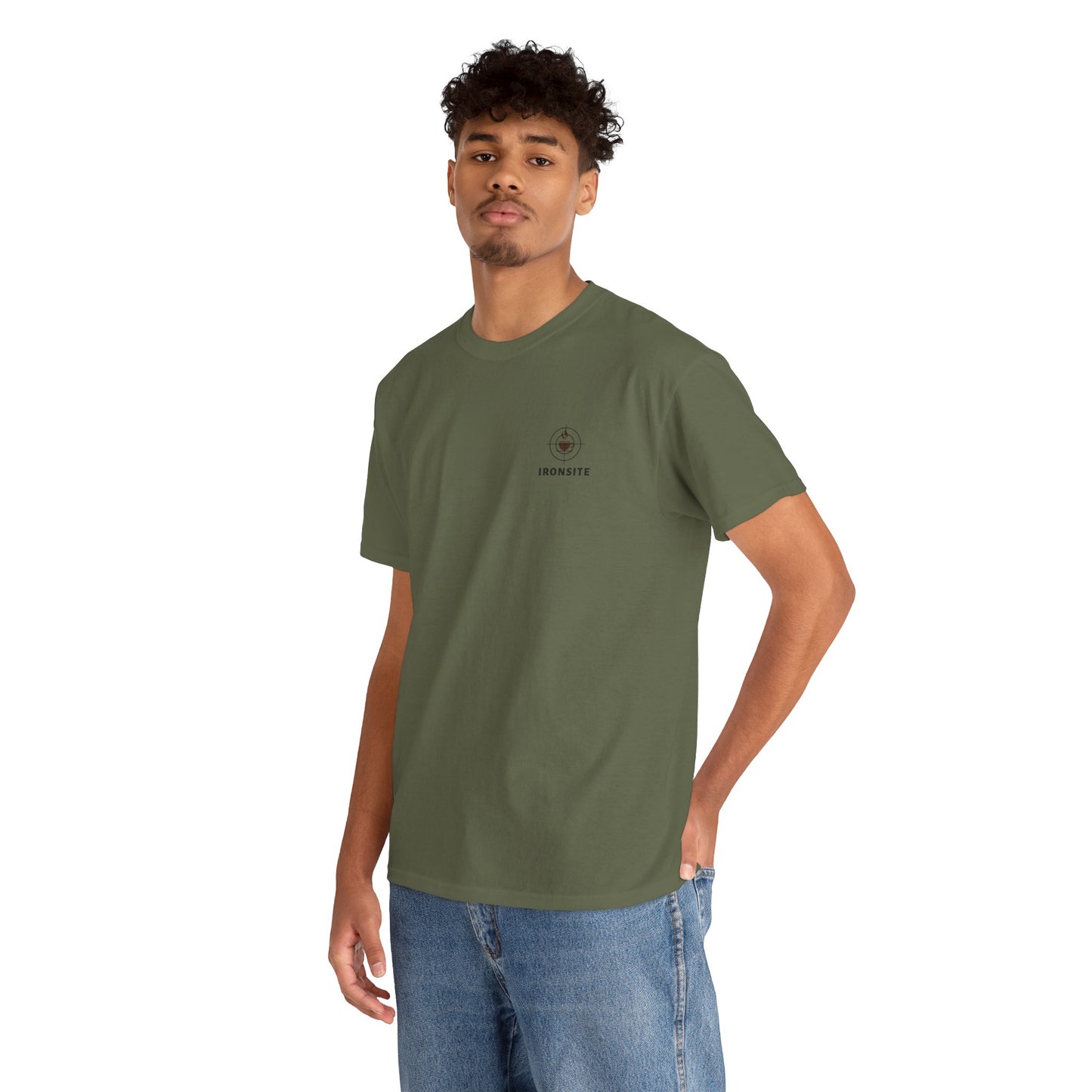 Unisex Heavy Cotton Tee with Ironsite Coffee Design | Casual Comfort, Gift for Coffee Lovers, Everyday Style, Perfect for Any Occasion