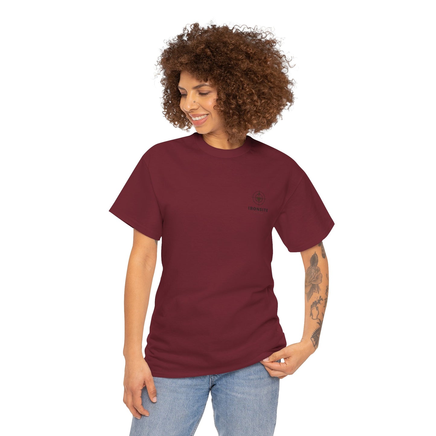 Unisex Heavy Cotton Tee with Ironsite Coffee Design | Casual Comfort, Gift for Coffee Lovers, Everyday Style, Perfect for Any Occasion