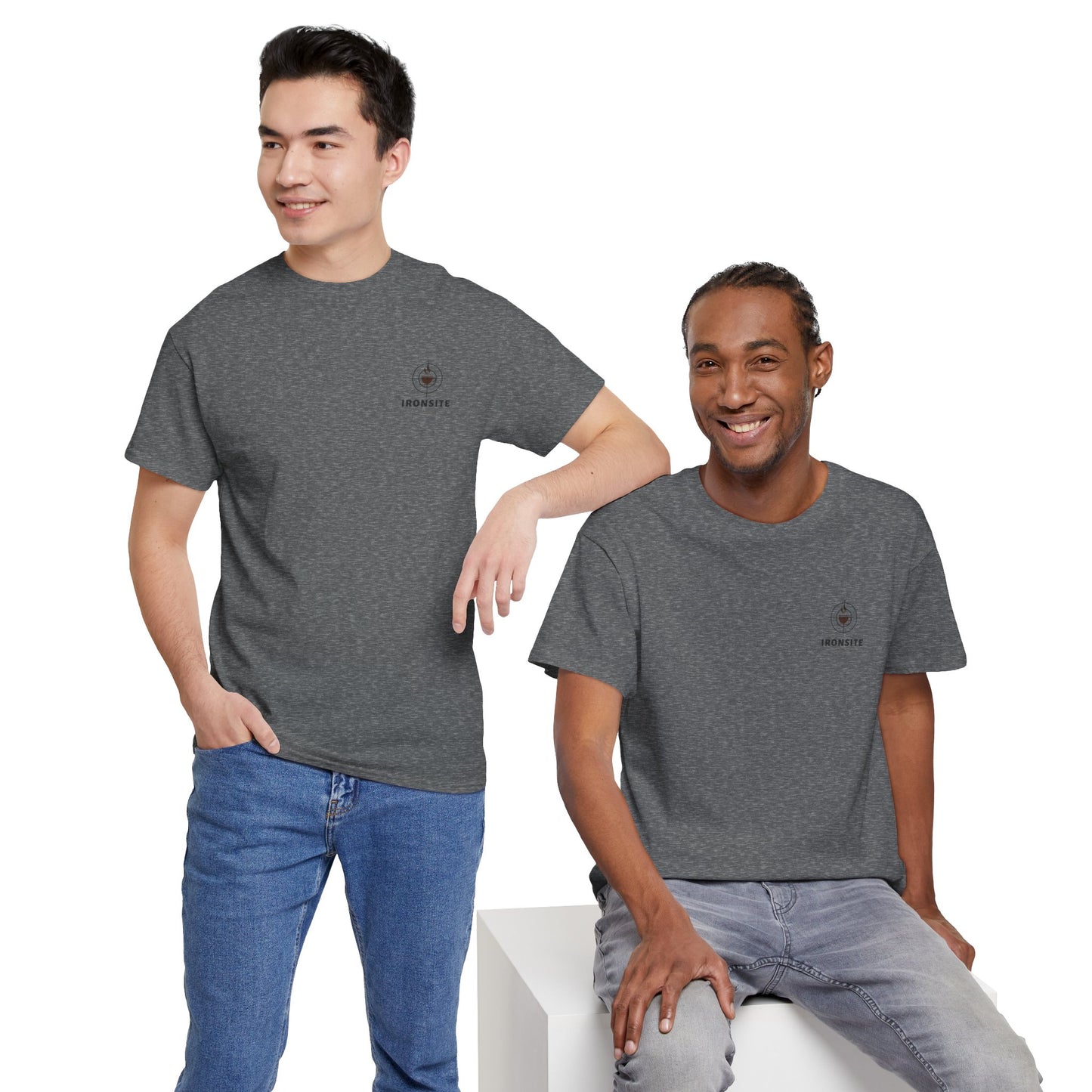 Unisex Heavy Cotton Tee with Ironsite Coffee Design | Casual Comfort, Gift for Coffee Lovers, Everyday Style, Perfect for Any Occasion