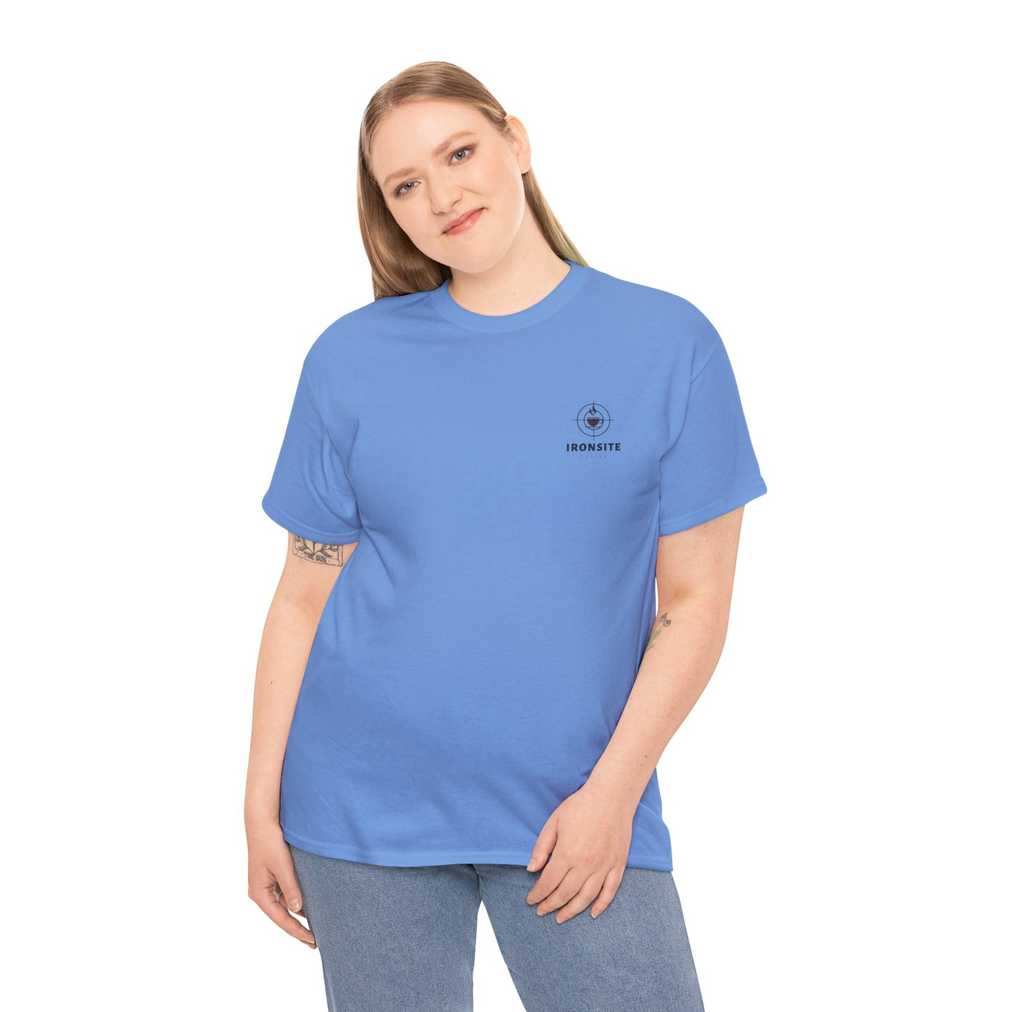 Unisex Heavy Cotton Tee with Ironsite Coffee Design | Casual Comfort, Gift for Coffee Lovers, Everyday Style, Perfect for Any Occasion