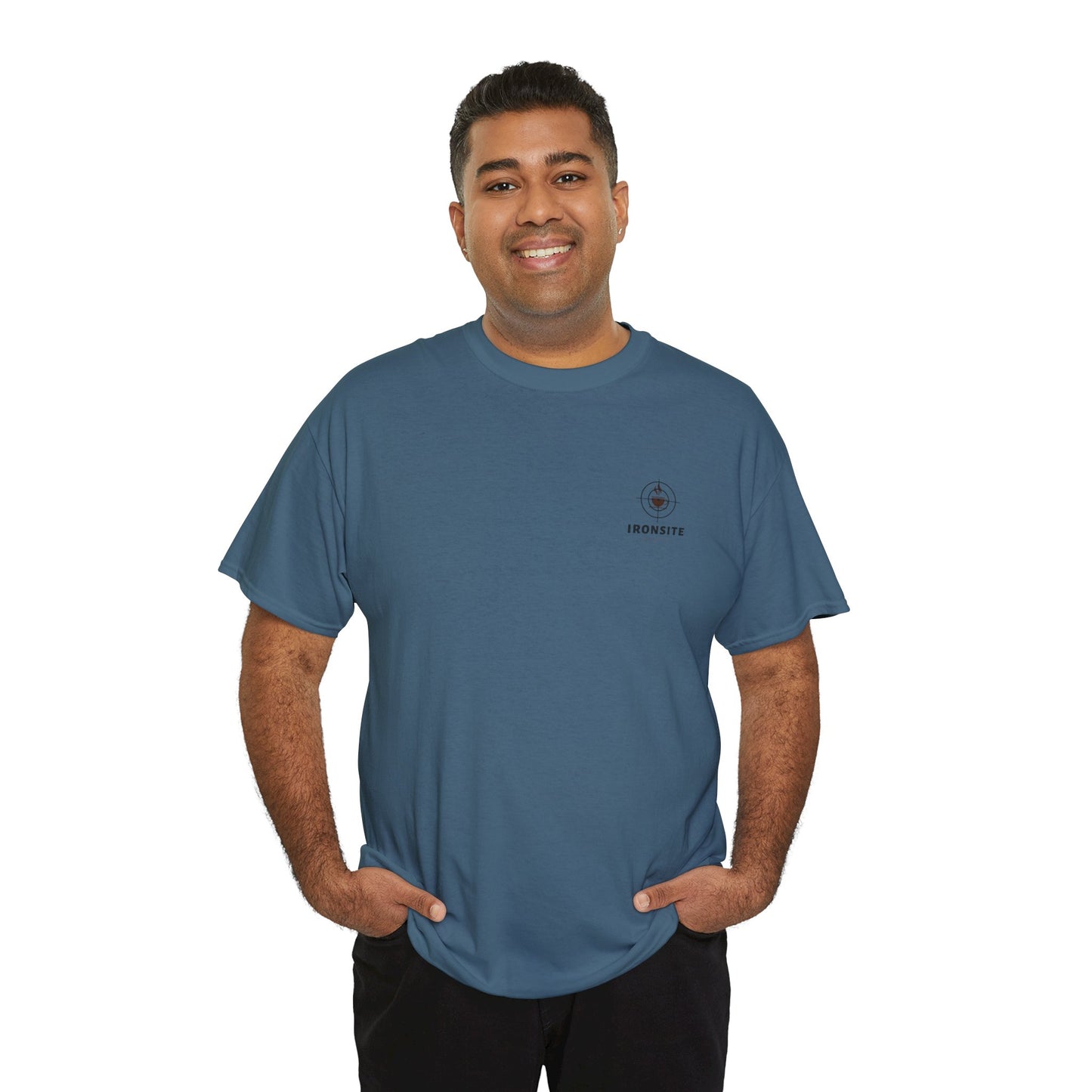 Unisex Heavy Cotton Tee with Ironsite Coffee Design | Casual Comfort, Gift for Coffee Lovers, Everyday Style, Perfect for Any Occasion