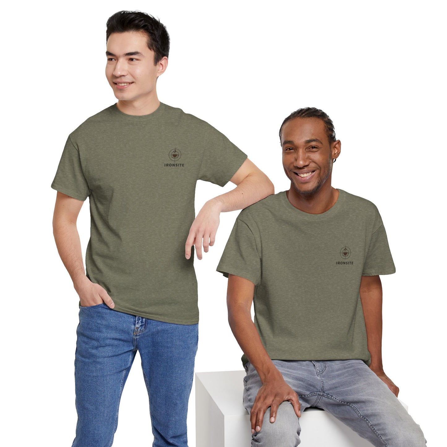 Unisex Heavy Cotton Tee with Ironsite Coffee Design | Casual Comfort, Gift for Coffee Lovers, Everyday Style, Perfect for Any Occasion