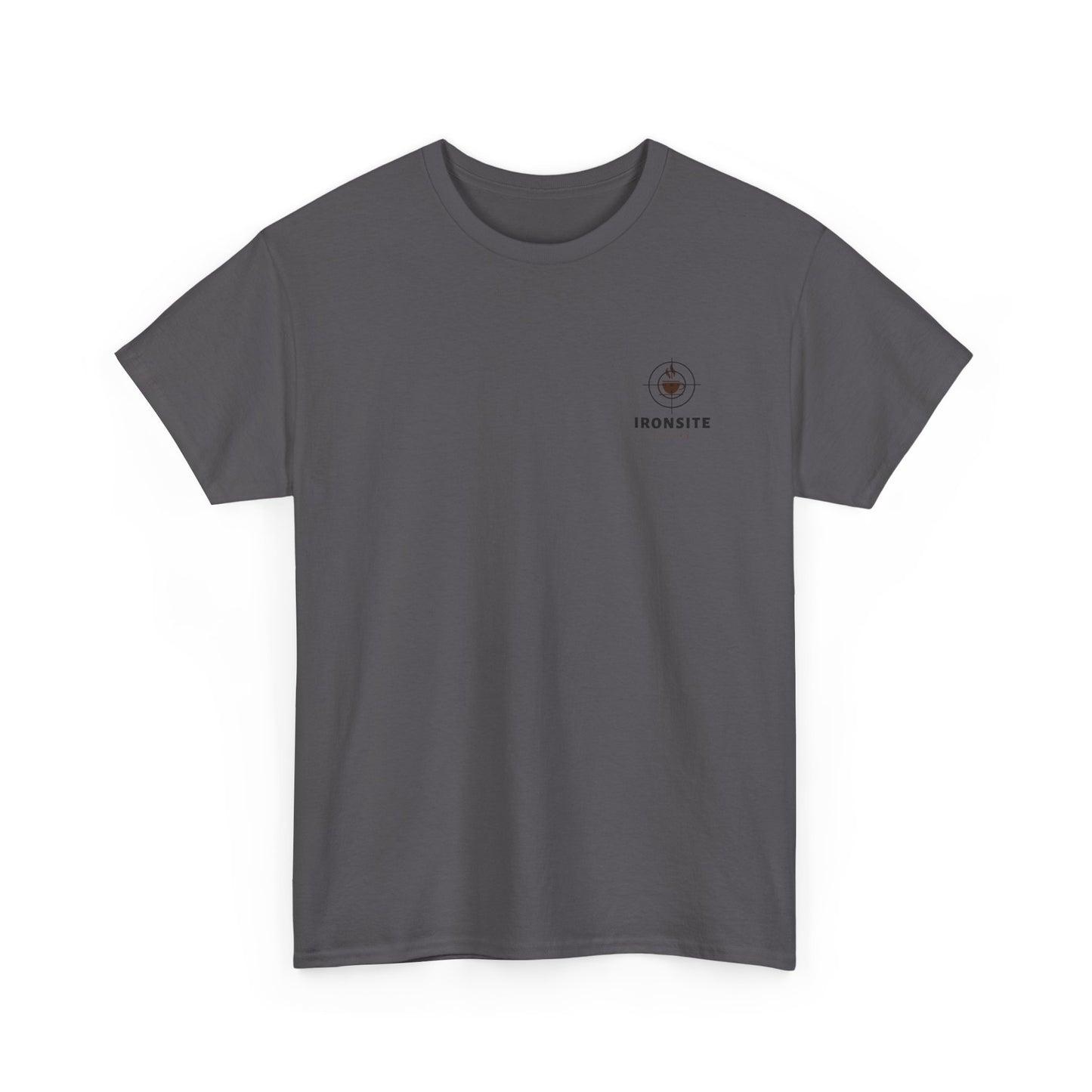 Unisex Heavy Cotton Tee with Ironsite Coffee Design | Casual Comfort, Gift for Coffee Lovers, Everyday Style, Perfect for Any Occasion
