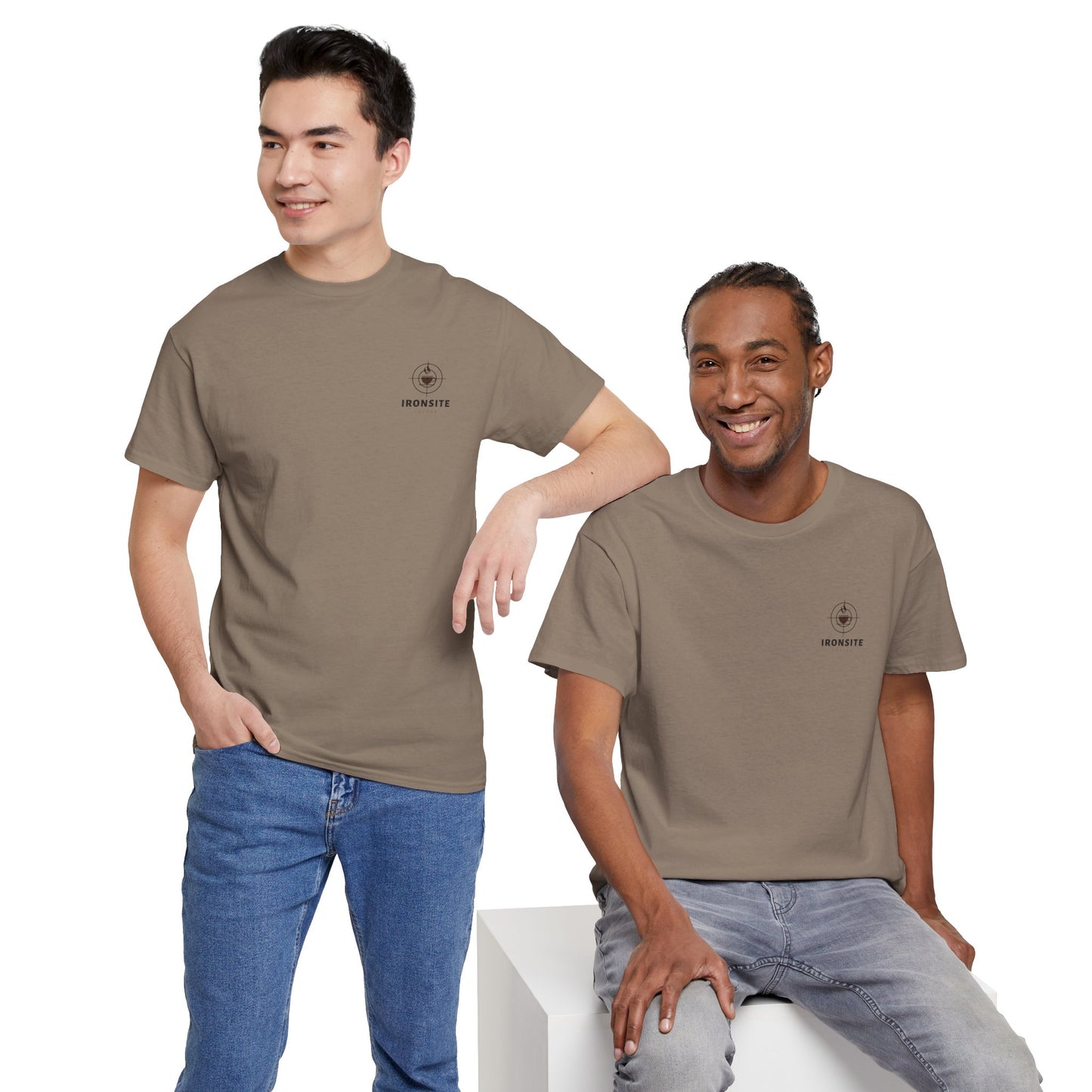 Unisex Heavy Cotton Tee with Ironsite Coffee Design | Casual Comfort, Gift for Coffee Lovers, Everyday Style, Perfect for Any Occasion